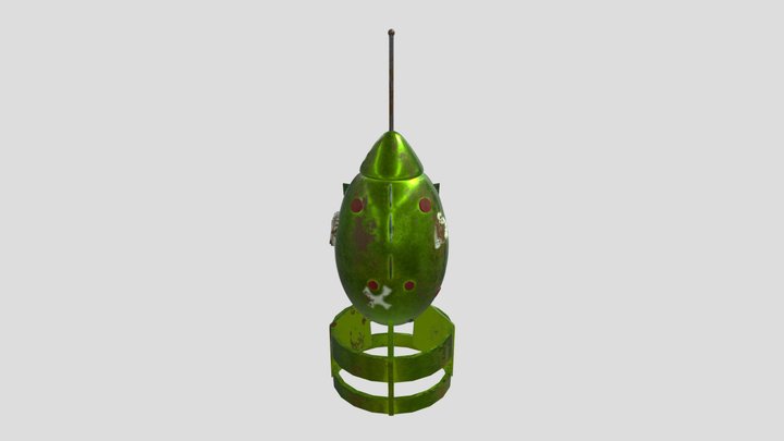 bomb-shaped radiation detector 3D Model