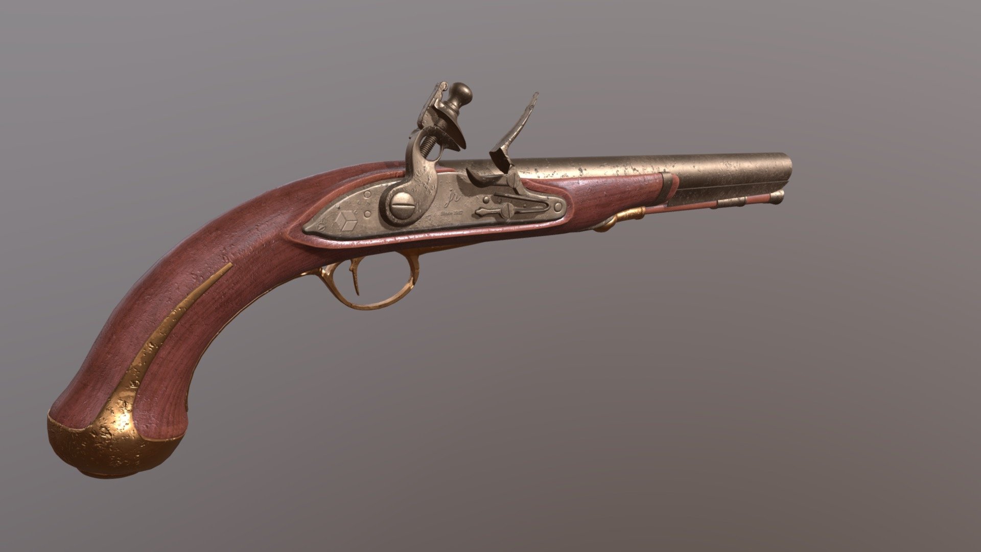 Antique Gun - 3D model by Jesuraja [4a7923e] - Sketchfab