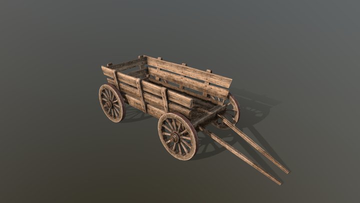 Medieval Cart 4w 3D Model