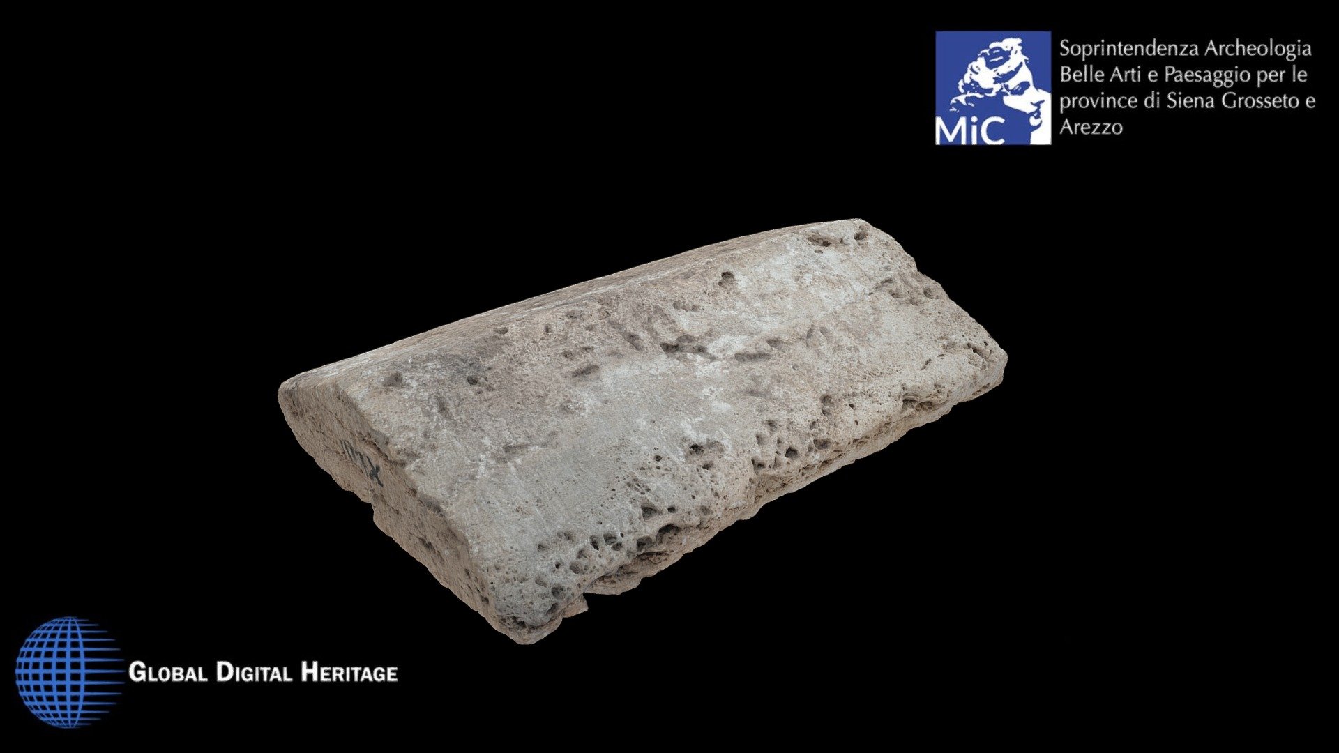 Travertine lid of urn, Tumulus of Molinello