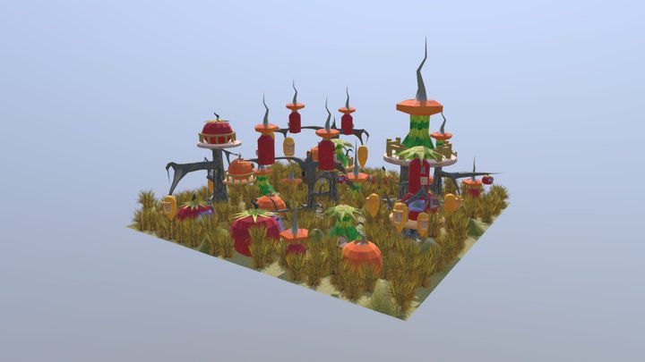 Vegetable Treehouses 3D Model
