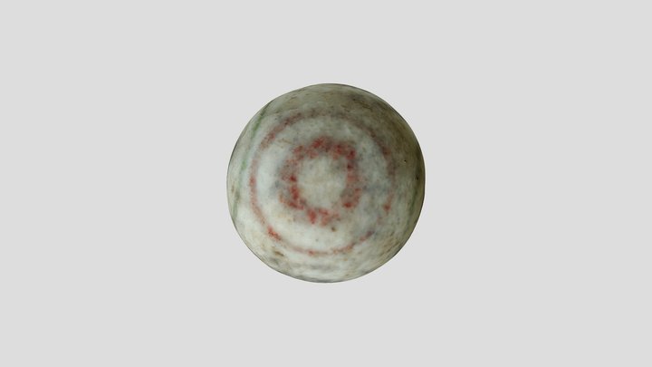 19th Century Painted Ceramic Marble 3D Model