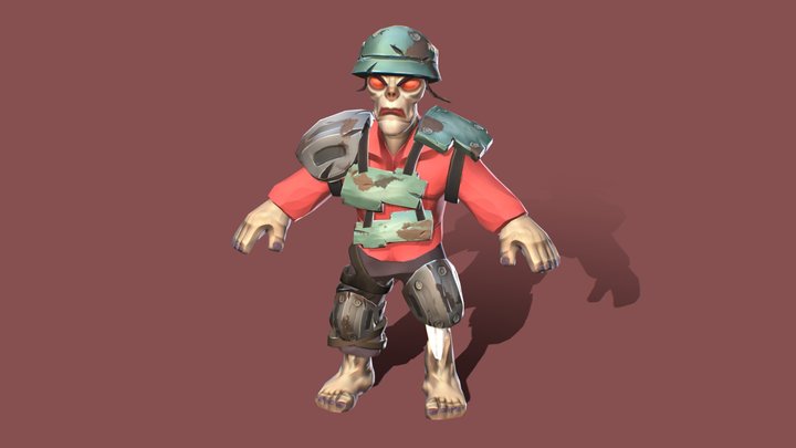 Armored Zombie 3D Model