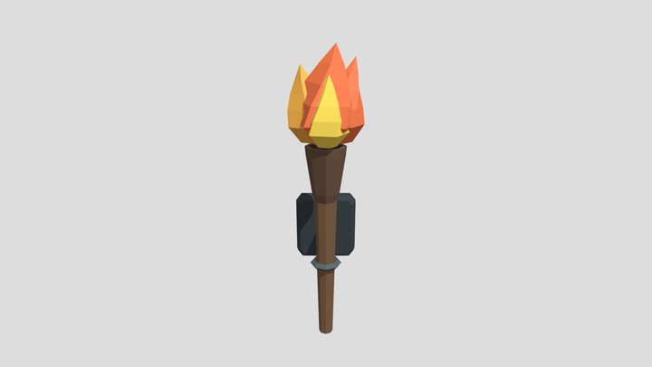 Walltorch - Low Poly Medieval, CC0