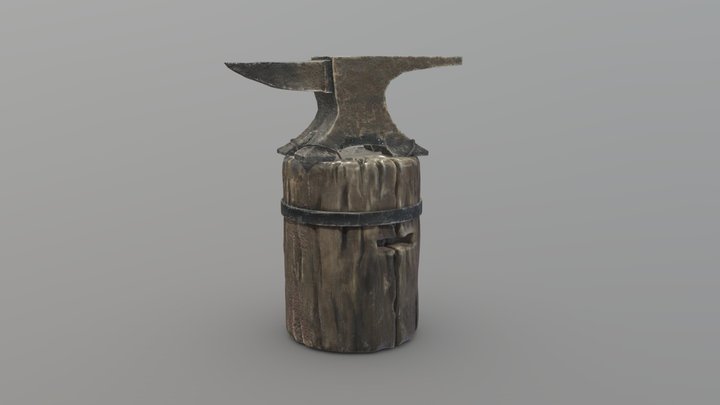 Realistic Iron Anvil 3D Model