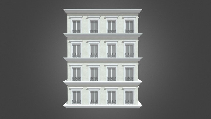 Old Paris facade 3D Model