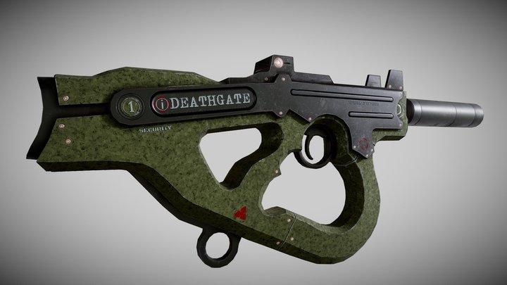 Game-Ready Gun - Textured 3D Model