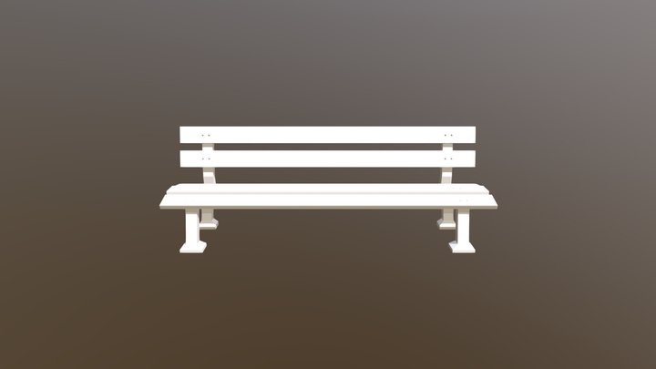 Park Bench Low poly 3D Model