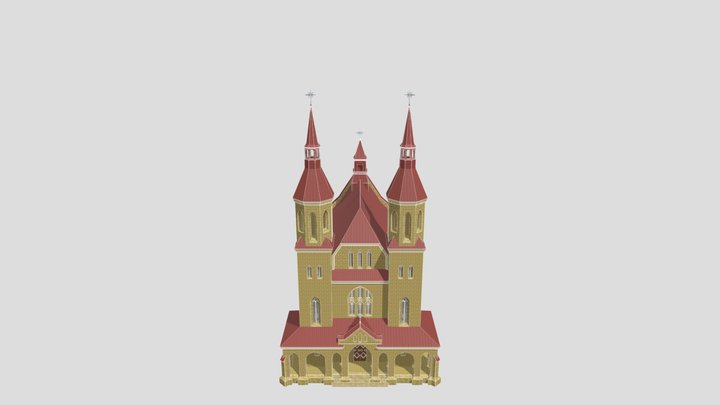 Church of the Holy Trinity, Zelwa, Belarus 3D Model