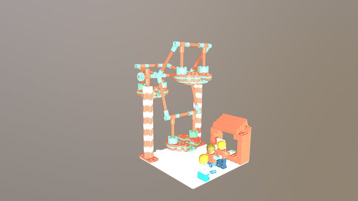 gy2oo2_GR2 "Kerstmarkt van LEGO" - draaimolen 3D Model