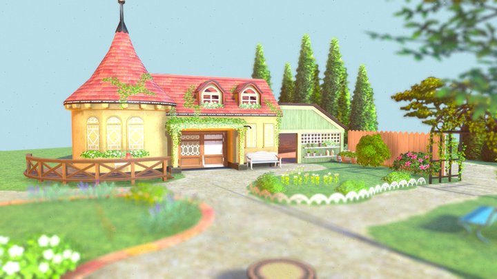 Small house with garden – Modello 3D gratuito STL
