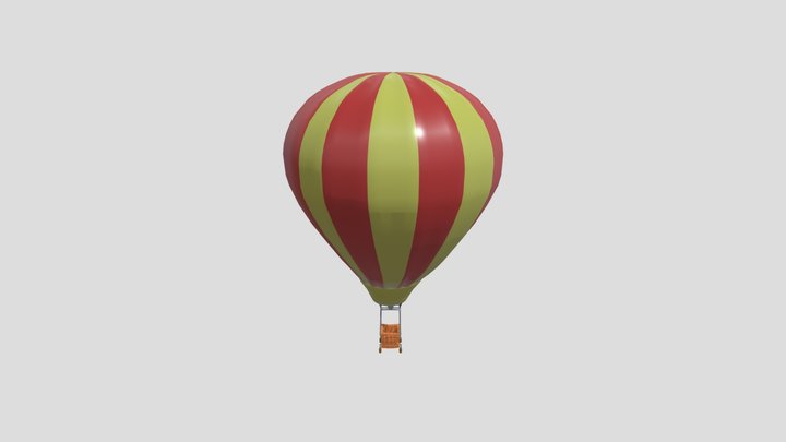 Circus Hot Air Balloon 3D Model