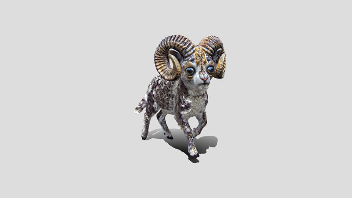 Ram with Massive Curled Horns – Modèle 3D gratuit STL
