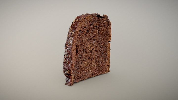Rye Bread Slice 3D Model
