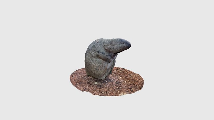 Wooden carving of a mole 3D Model