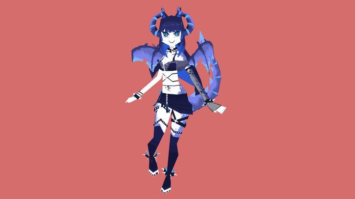 LowPoly Qynoa (indie vtuber) 3D Model