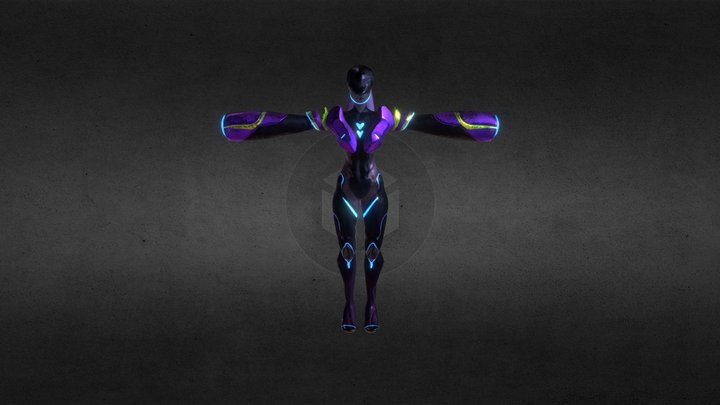 R2 mecha character - textured player 1 3D Model
