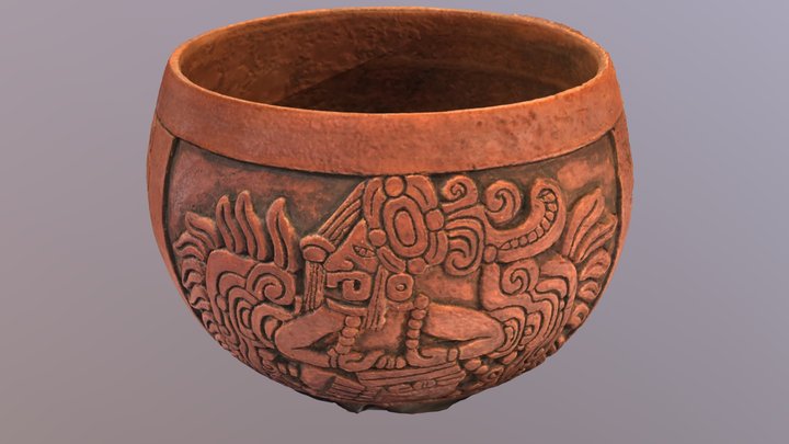 Chunchucmil - A King's Carved Pot 3D Model