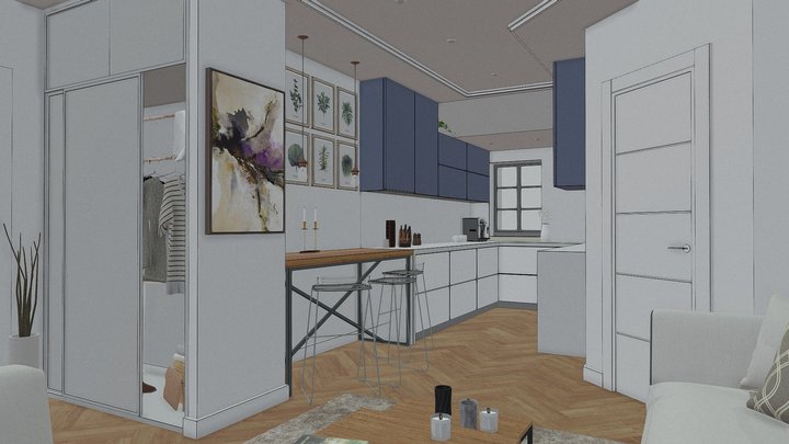 Modern living room 3D Model
