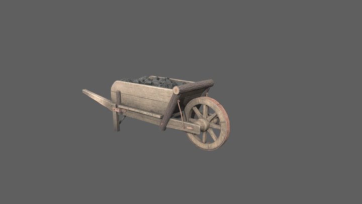 Medieval Wooden Coal Handcart – Kostenloses 3D-Modell STL