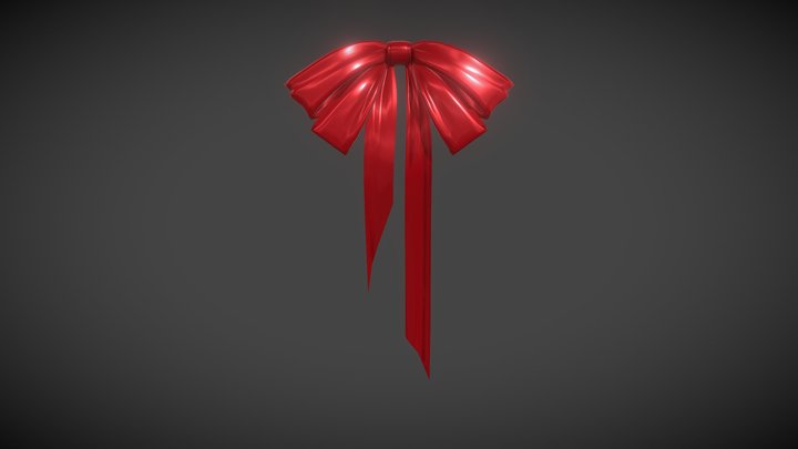 Bow/bowtie with two ribbons 3D Model