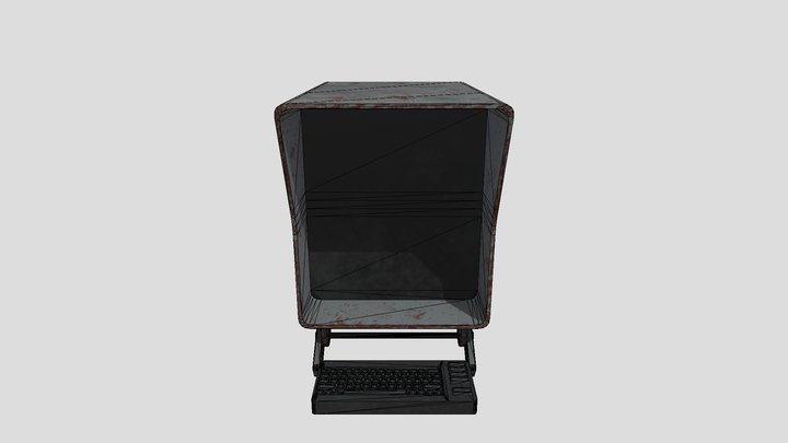 Fallout Style Wall Terminal 3D Model