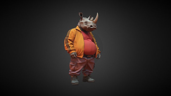 Rhino humanoid 3D Model