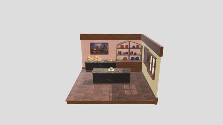 Bakery Diorama Texture 3D Model