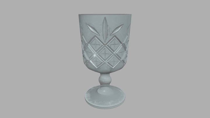 Old Fashioned Goblet Cocktail Glass 3D Model