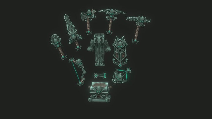 Cthultu Minecraft set 3D Model