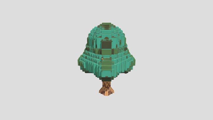 pixelated tree illustration 3D Model