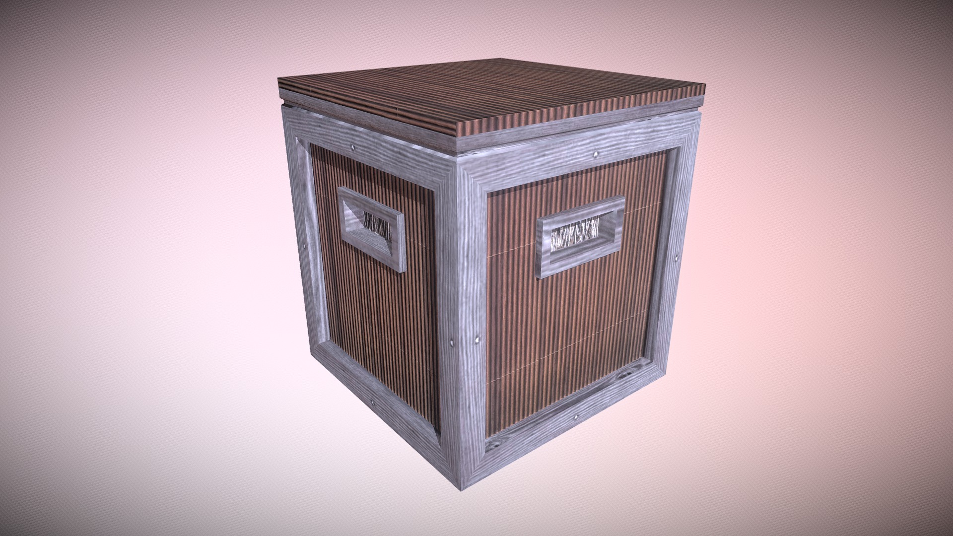3D model Box - This is a 3D model of the Box. The 3D model is about a wooden box with a window.