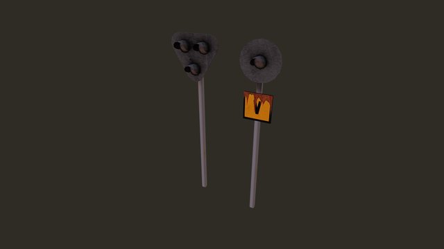 Railroad crossing 3D Model