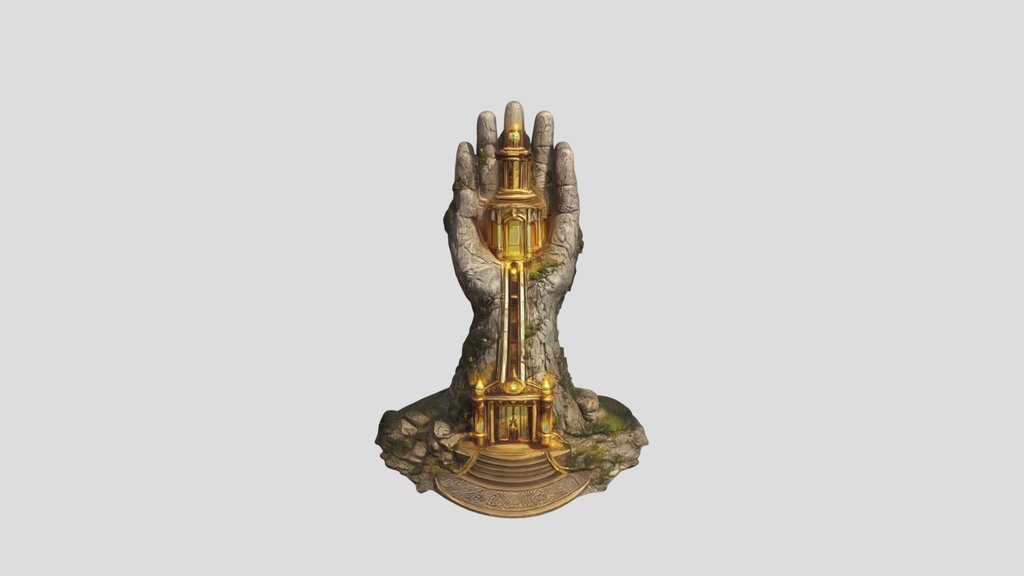 Hand-shaped fantasy building