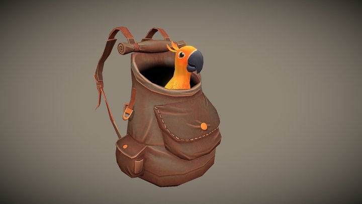 Animal Backpack: Parrot 3D Model