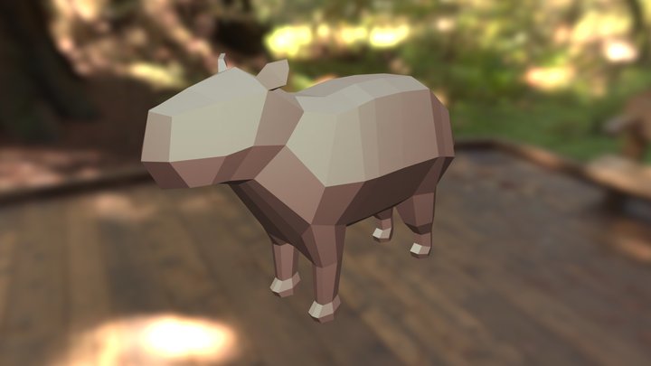 Low Poly Capybara 3D Model