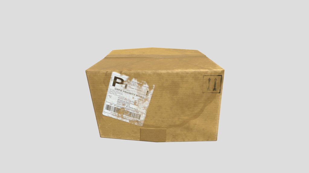 Dirty Flat Cardboard Box Closed