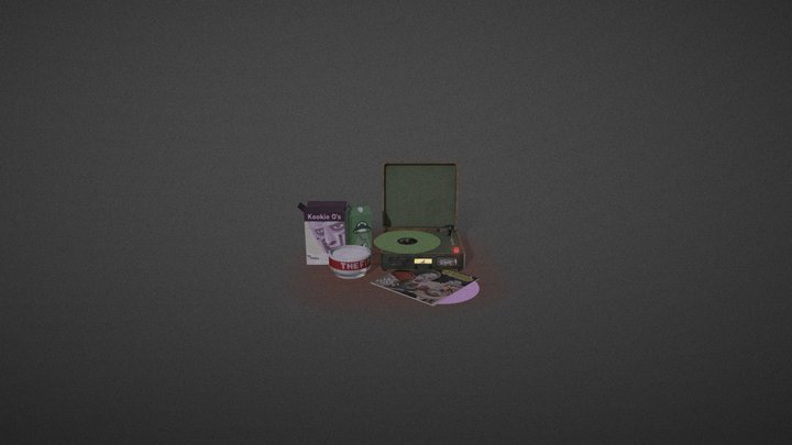 MF DOOM Inspired Record Player Diorama 3D Model