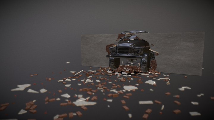 Truck_Hit_BrickWall_00 (Free) 3D Model