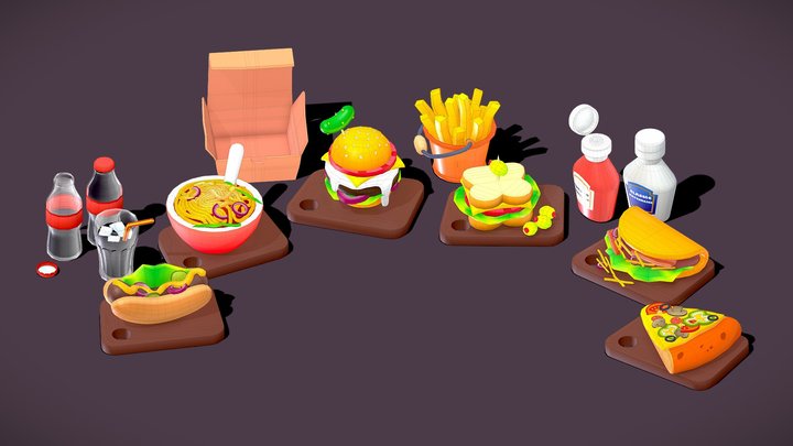 Foods-Drinks-Games-Package 3D Model