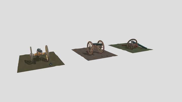 [HW XYZ School] artillery cannon 3D Model