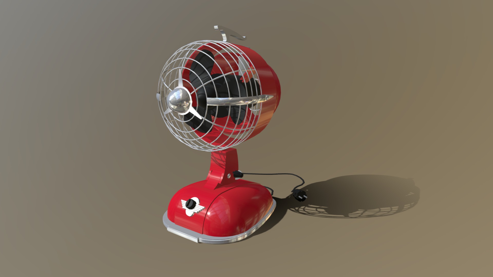 3D model Ventilator - This is a 3D model of the Ventilator. The 3D model is about a red and white fan.
