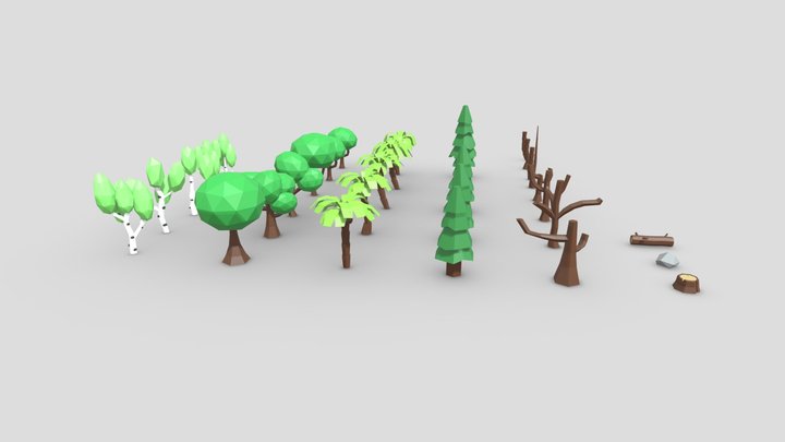 Assorted Tree Collection 3D Model