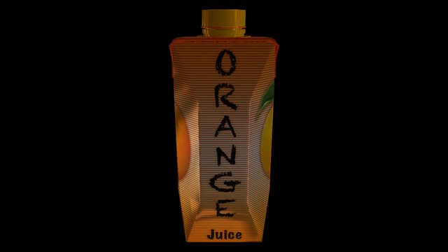 Tetra Prisma Aseptic Square - orange Juice 3D Model