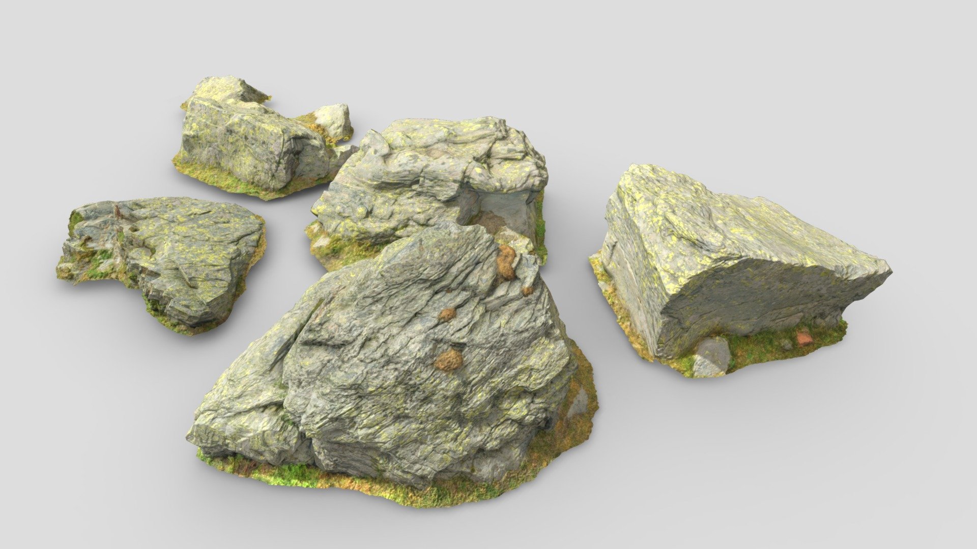 Stone Rock Alps Grassland Pack Scan - Buy Royalty Free 3D model by Per ...