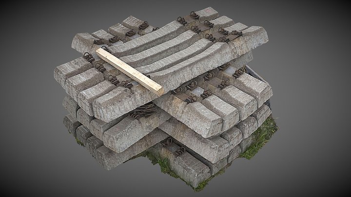Concrete Railway Sleepers III. – Free 3D Model STL