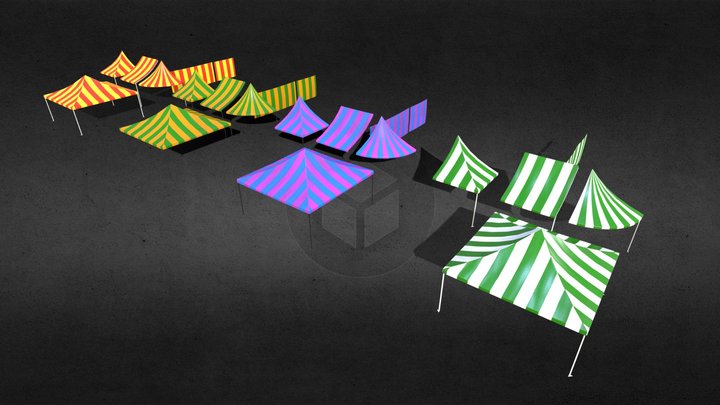 Modular Carnival Tents 3D Model