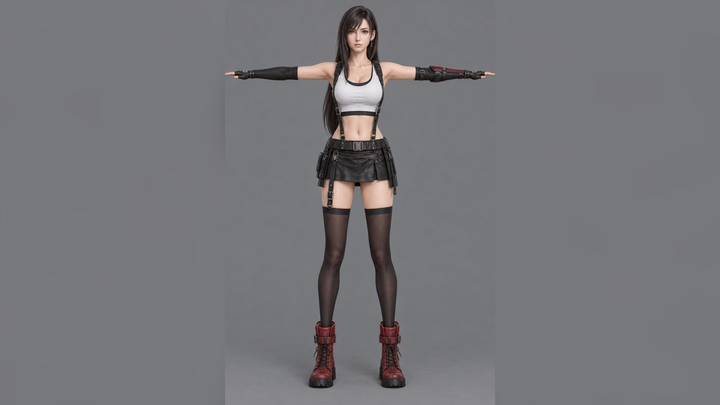 Tifa Lockhart (Final Fantasy) T-Pose 3D Model