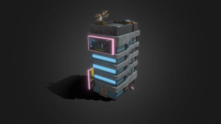 Cyber Building  2 3D Model