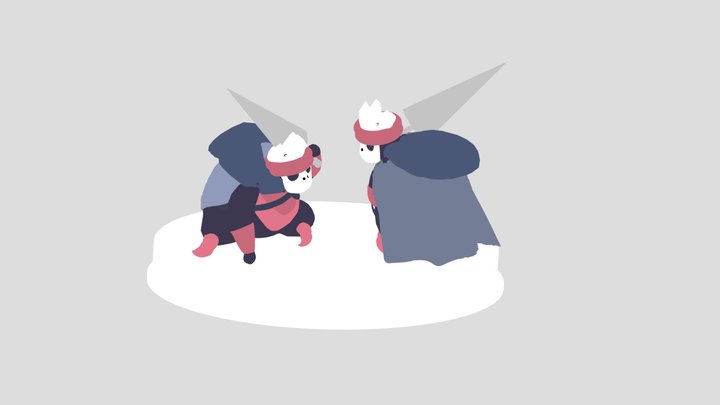 Brothers Oro & Mato - Hollow Knight 3D 3D Model